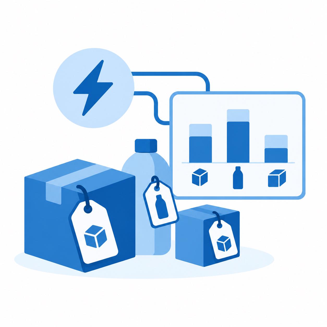 Pictograma de energía eléctrica por referencia de producto